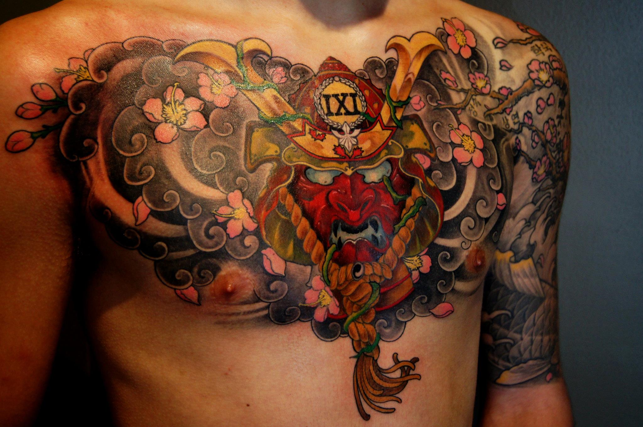 Японские Татуировки на груди